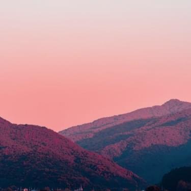 Lake and mountains.